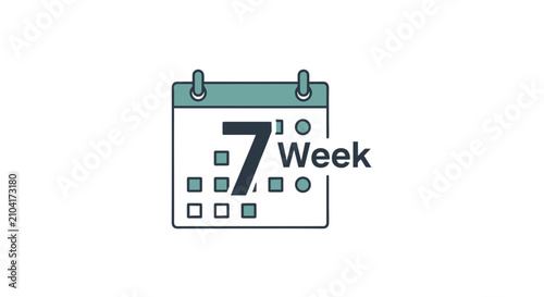 Konstfotografi Hanging calendar icon with seventh week highlighted.