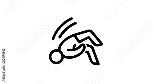 Fotografie Minimalist line art of person falling over.