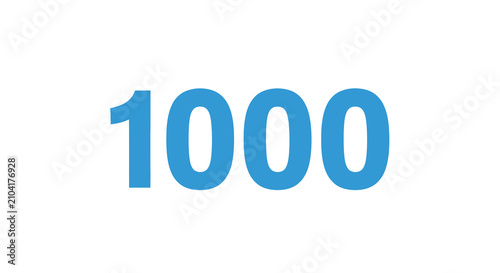 Canvastavla Bold blue number one thousand on clean background.