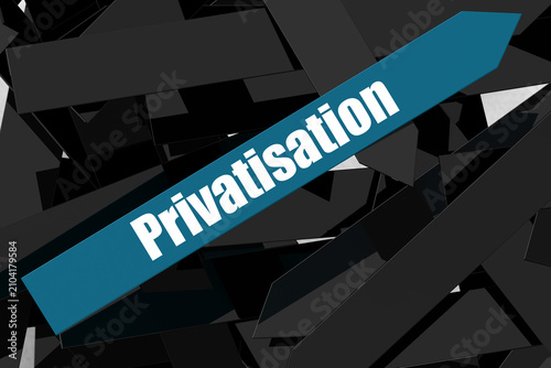 Фотография Privatisation word on the blue arrow
