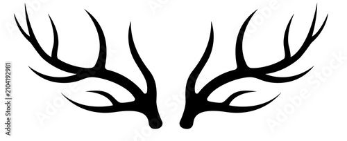 Foto Black Deer Antlers Silhouette Vector