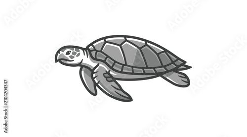 Obraz na plátně Turtle swimming in the ocean water.