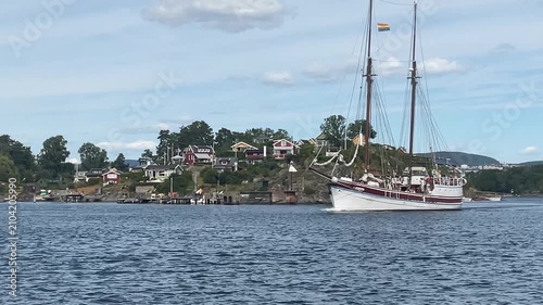 Sailing boat at sea in the Oslo fjord, Norway