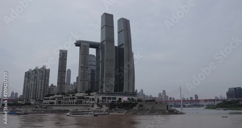 The Raffles City Chongqing landscape in Chongqing city, China