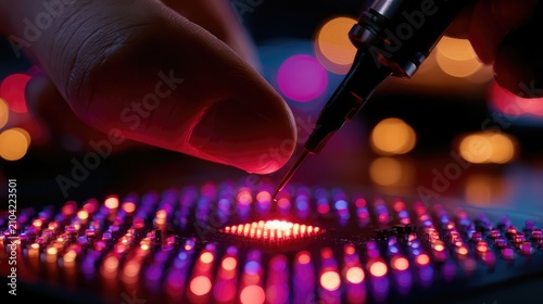 Delicate Precision in Microchip Repair: A Close-Up Exploration of Innovation