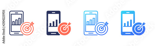 Canvastavla Market Positioning icon set multiple color collection