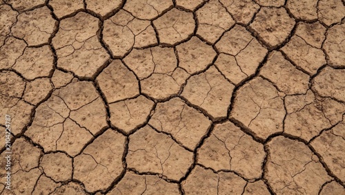 Fotografie Dry cracked earth mud surface filling entire frame