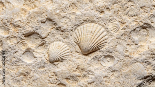 Fossiliferous limestone surface filling entire frame