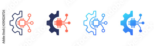 Automation icon set multiple color collection