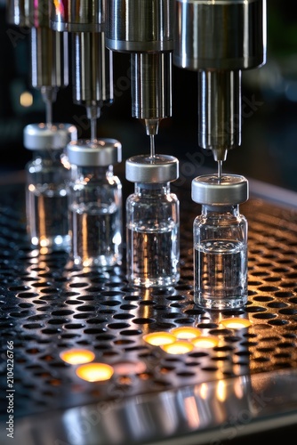 Precision in Pharmaceutical Manufacturing: Automated Filling Process Captured in Action