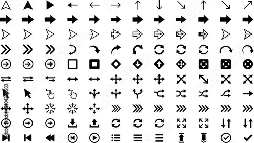Vector icon collection design elements isolated graphic resource set for interface branding and creative projects