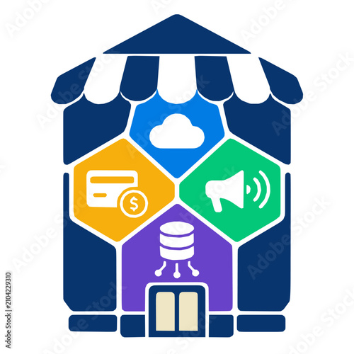 Simple sme digital transformation blocks blocks business upgrade with