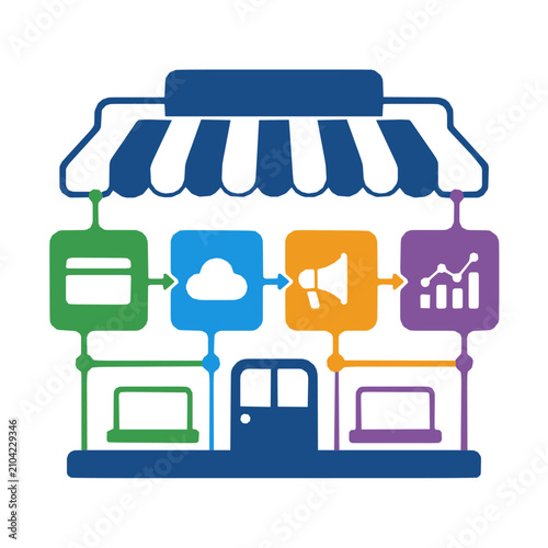 Simple sme digital transformation blocks blocks business upgrade with