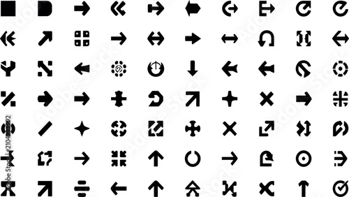 Vector icon collection design elements isolated graphic resource set for interface branding and creative projects
