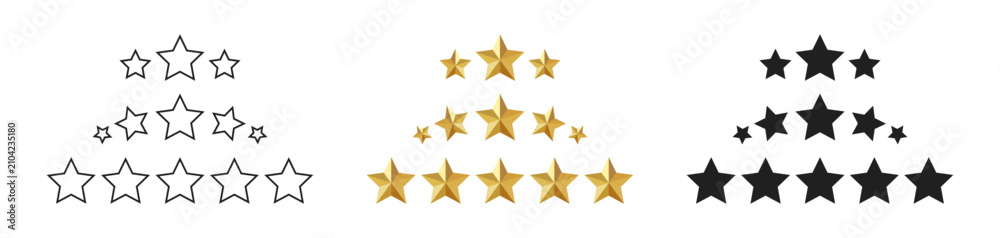 Fototapeta premium star rating review badge set. star rating review badge set for product ranking feedback and service quality verification