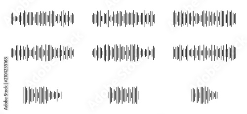 Tableau sur toile grey digital sound wave visualizer set
