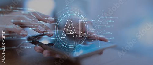 фотографія AI Artificial Intelligence for Digital Interaction and Business Process Automati