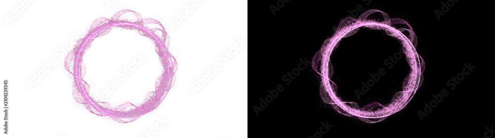 Naklejka premium Smoke elegant pink circular ring effect for creative visual compositions with PNG, Transparent and Black Background Versions