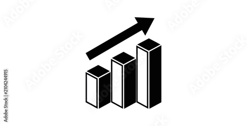 Isometric Growth Bar Chart Icon