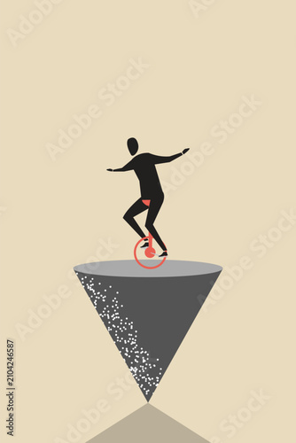 Photos Businessman balancing himself