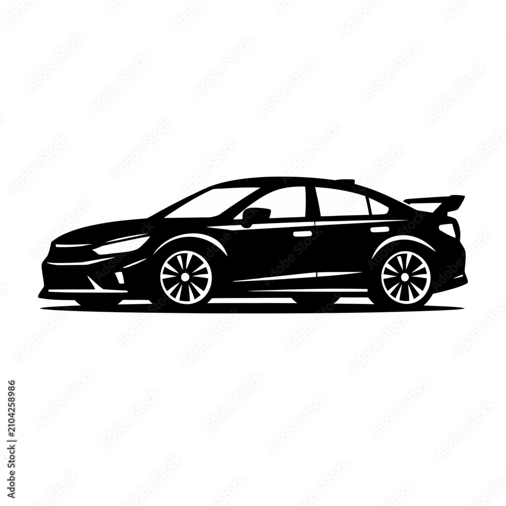 Fototapeta premium Sport Sedan Vector Illustration