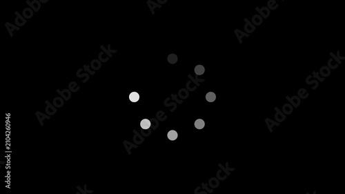 Minimalist circular loading spinner animation on black background, for web and, app ui progress indicator
