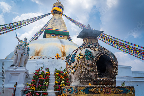 Canvastavla Estupa budista boudhanath de la ciudad de Katmandú, en Nepal