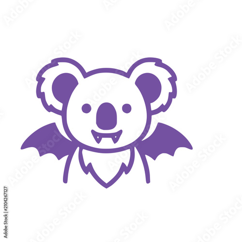 Photography Spooky cute Halloween silhouette featuring a sweet koala bear dressed as a vampi