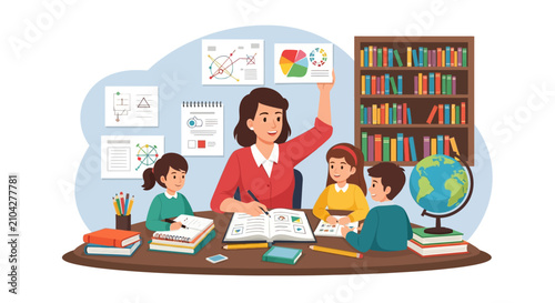 Teacher asking a question to students in a classroom setting.
