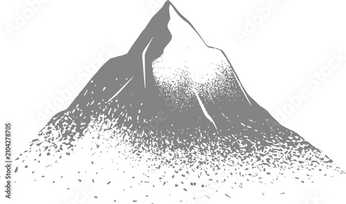 Tableau sur toile Un diseño minimalista de un pico de montaña con un efecto de textura punteada so