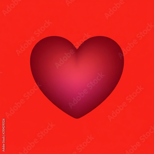 Red Heart Symbol, Love Concept, Valentine's Day, Romance, Emotion, Digital Art