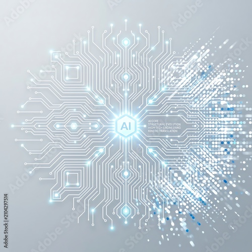 AI Brain Circuit Board - Artificial Intelligence Concept