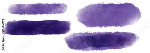 Purple watercolor strokes: A collection of soft and ethereal watercolor brush strokes in various shades of purple, showcasing a gentle, artistic touch and conveying a sense of calm and creativity.
