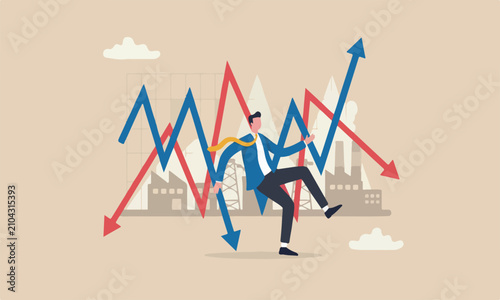 Canvastavla Financial, flat design with clean lines and minimal shading businessman investor