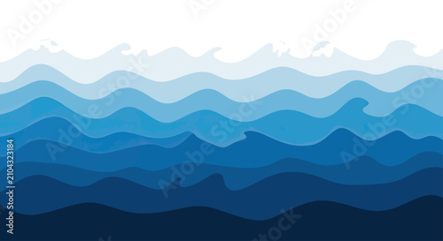 Stylized blue ocean waves pattern