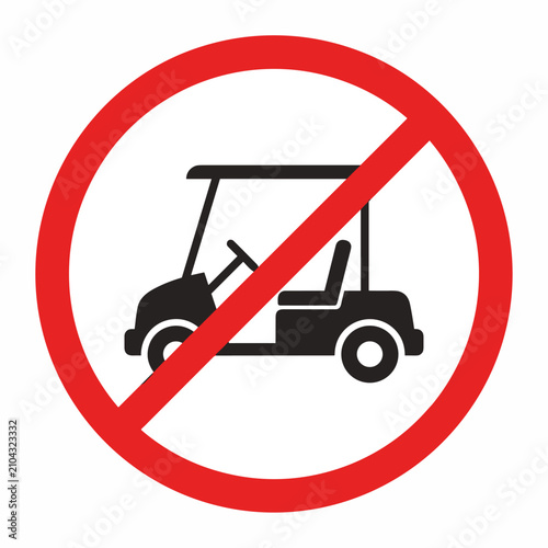 No golf carts allowed sign, indicating prohibition of golf cart vehicles in a specific area or zone.