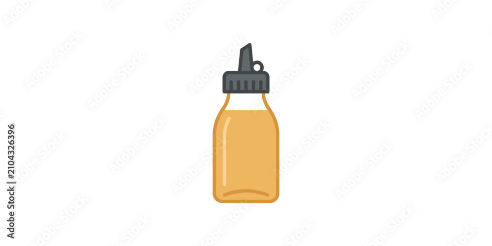 Obraz premium Cartoon Illustration of a Squeeze Bottle Containing Honey or Syrup.