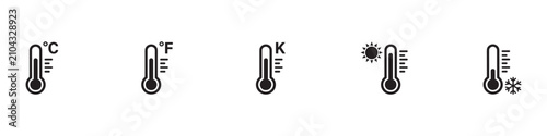 Cuadro en lienzo Thermometer icon set