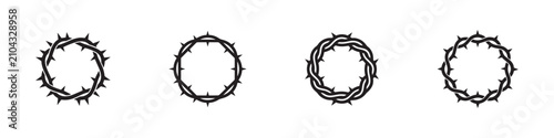 Photos Crown of thorns icon set