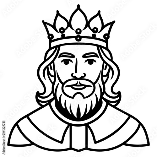Black and white of a stylized crown with ornate details and gemstones king royalty monarchy regal