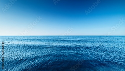 Beautiful Blue Calm Surface Of The Sea Under Soft Natural Daylight Featuring Gentle Ripples And A Serene Horizon The Tranquil Ocean Water Creates A Peaceful Background With A Minimalistic Relaxing