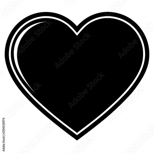 Black filled heart with smooth symmetrical shape and flat style black heart shape smooth edges flat minimalist heart