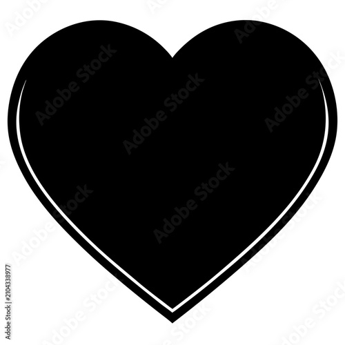 Black filled heart with smooth symmetrical shape and flat style black heart filled heart shape smooth symmetrical heart