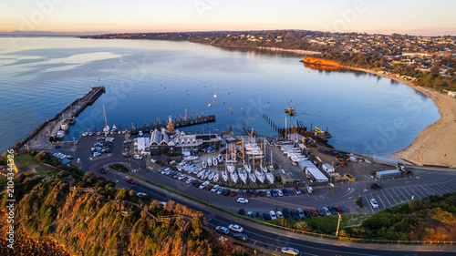 Mornington Pier on the Mornington peninsula - Aerial Drone view