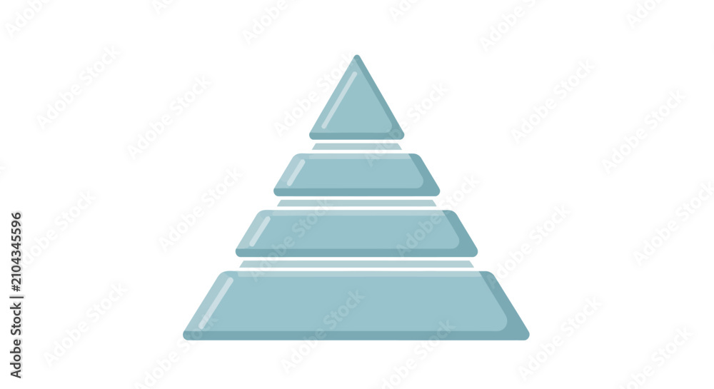 Fototapeta premium Layered Pyramid Chart, Business Strategy, Growth Concept, Step Diagram