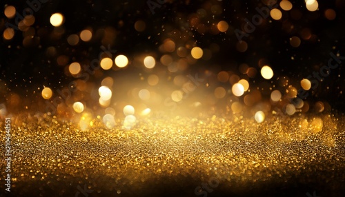 Abstract Art Design Background Golden Glitter Vintage Lights Background Gold And Black De Focused