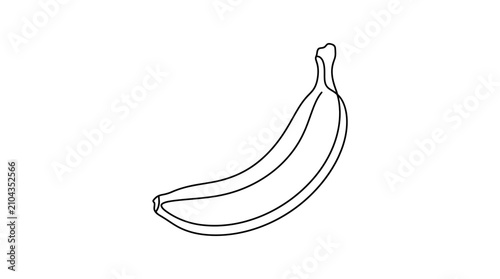 Foto Minimalist continuous line drawing of a fresh banana fruit illustration