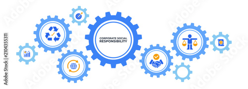 Tableau sur toile Corporate social responsibility banner web icon vector illustration concept with