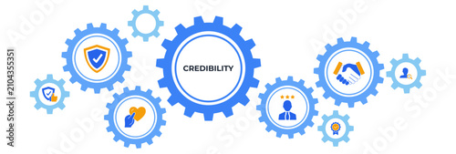 Tableau sur toile Credibility banner website icon vector illustration concept with icon of integrity trust reliable authentic commitment regard and reputation