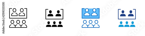 Photos Group Selection Sorting Multiple Style Icon Design Vector - People grouped into